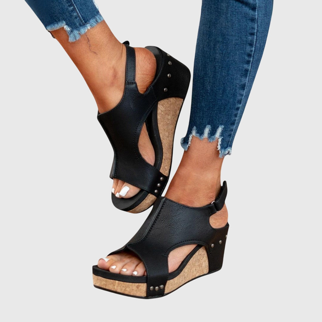 Ophelia Dunstable | Orthopedic Wedge Sandals in Taupe