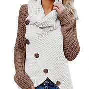 Solene Bardot | Cowl Neck Waffle Knit Sweater For Women