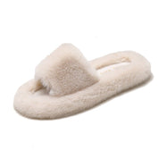Jemma Pencombe | Fluffy Open Toe Slide Slippers For Women