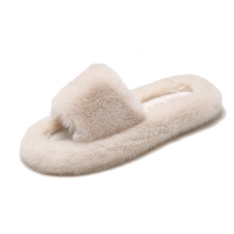 Jemma Pencombe | Fluffy Open Toe Slide Slippers For Women
