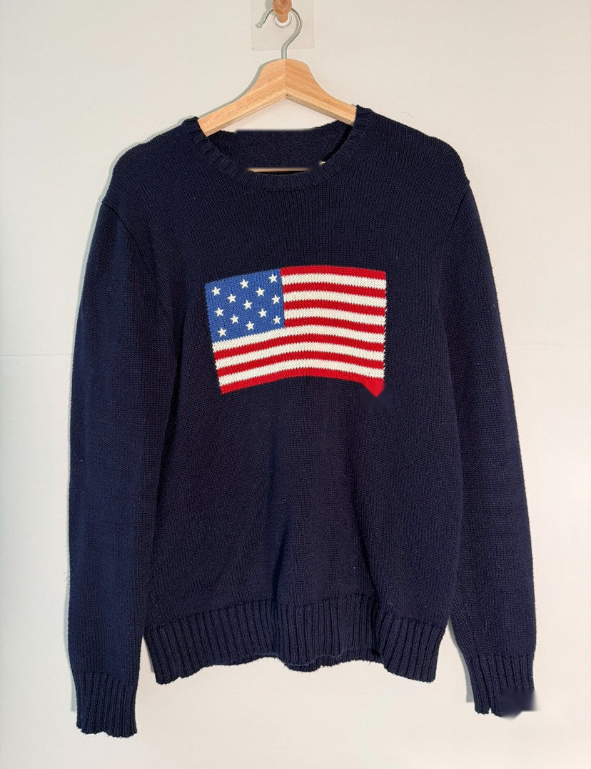 Brooke Ellsworth | American Flag Turtleneck Knit Sweater For Women