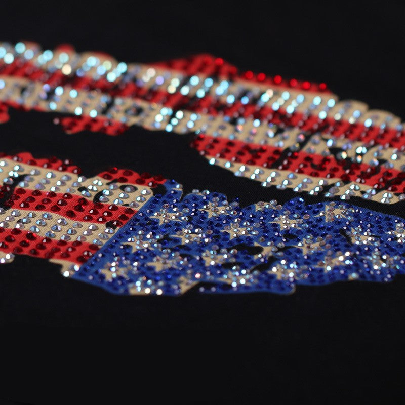Sienna Lockwood | American Flag Lips Graphic T-Shirt For Women