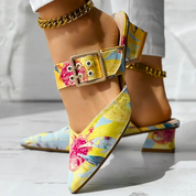 Liana Morveux | Abstract Print Block Heel Pumps For Women