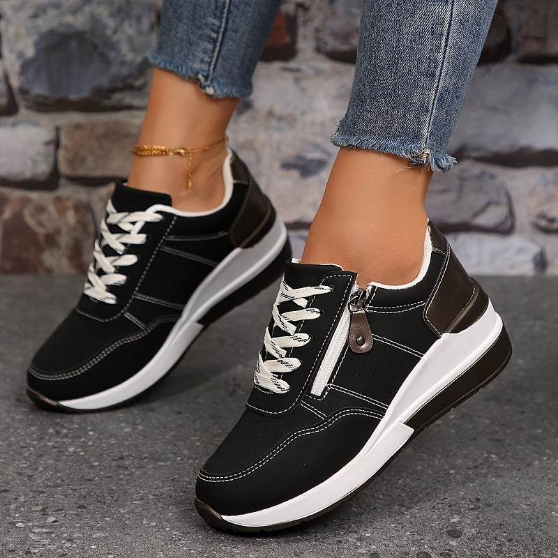Claudette Renoir | Women's Navy Blue Orthopedic Lace-Up Sneaker
