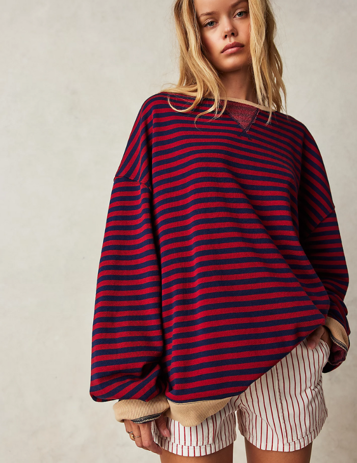 Isolde Bergerac | Striped Round-Neck Pullover For Women