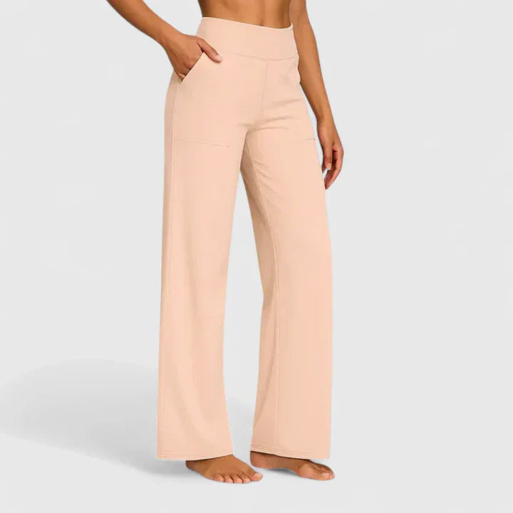 Emmeline Vosshardt | High-Waist Wide-Leg Pants in Beige