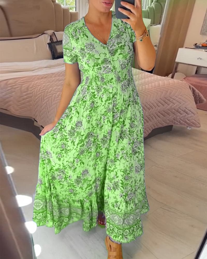 Rosalynn Beauverne | Boho Floral Maxi Dress For Women