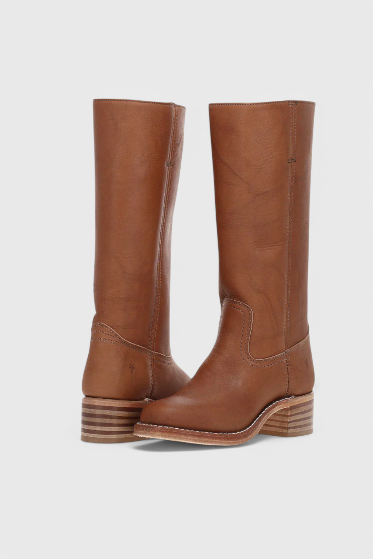 Rosalind Fenwick | Tan Leather Knee-High Western Boots