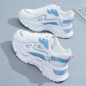 Celine Vossworth | White Holographic Chunky Platform Sneakers For Women