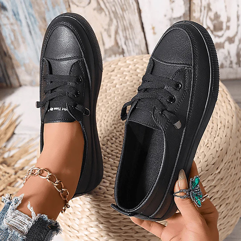 Clarissa Wentworth | White Lace-Up Orthopedic Sneakers for Women