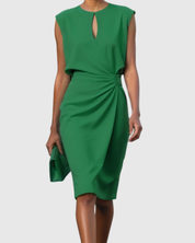 Adelaide Vornbrook | Light Blue Sleeveless Keyhole Midi Dress