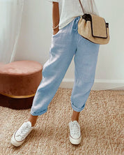 Aurelie Fontvert | Lightweight Linen-Style Drawstring Pants