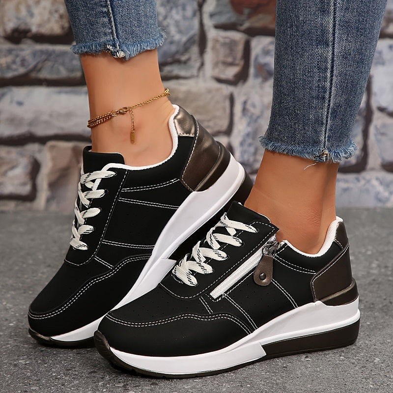 Claudette Renoir | Women's Navy Blue Orthopedic Lace-Up Sneaker