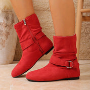 Helena Voss | Slouch Buckle Ankle Boots For Women