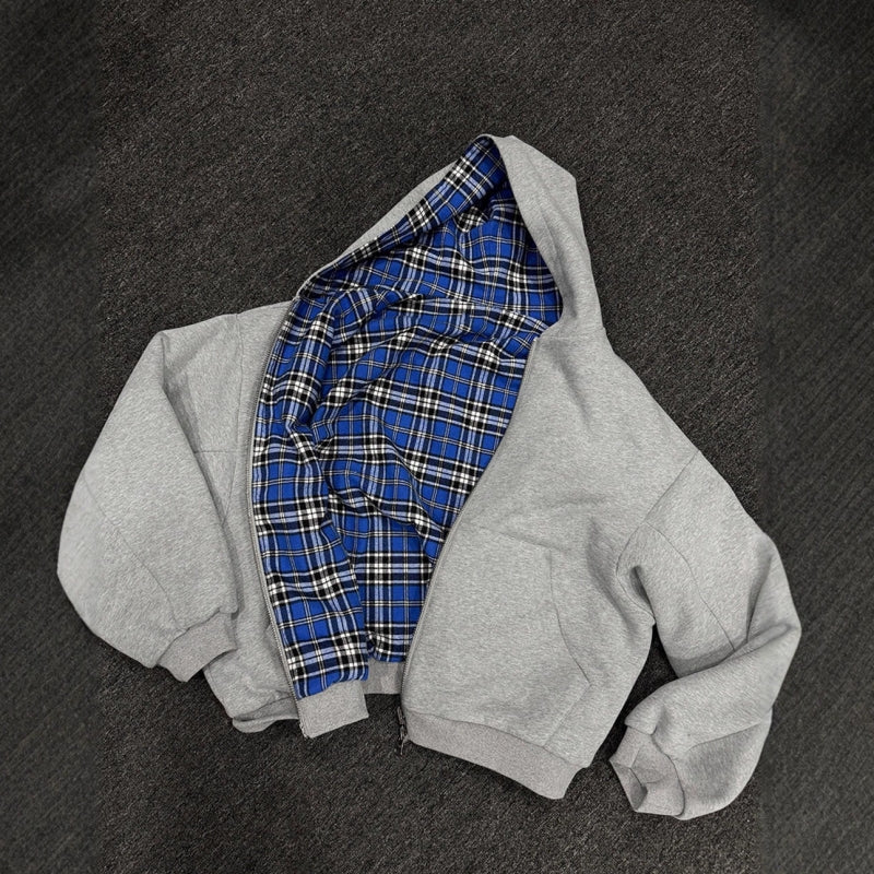 Theodore Lavigne | Plaid-Lined Zip-Up Hoodie For Men