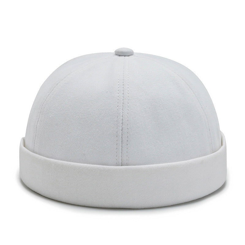 Brimless Beanie Skull Cap Hat - White