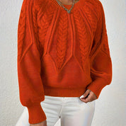 Fabienne Cortland | Cable-Knit Round-Neck Sweater For Women