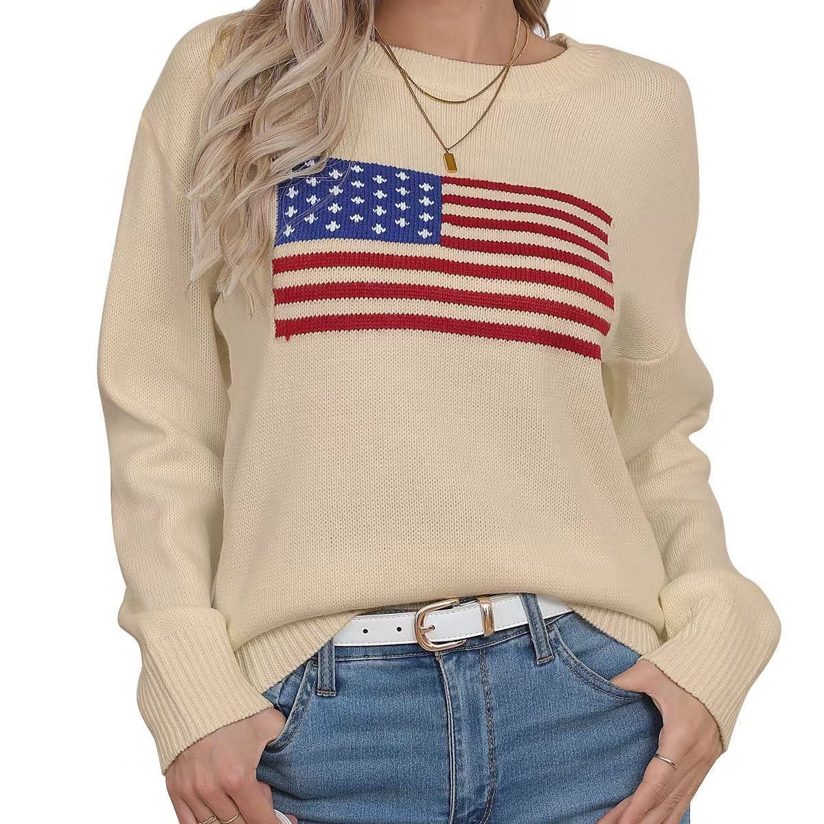 Whitney Carmichael | American Flag Knit Sweater For Women