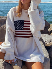 Jordan Westfield | American Flag Knit Sweater For Women