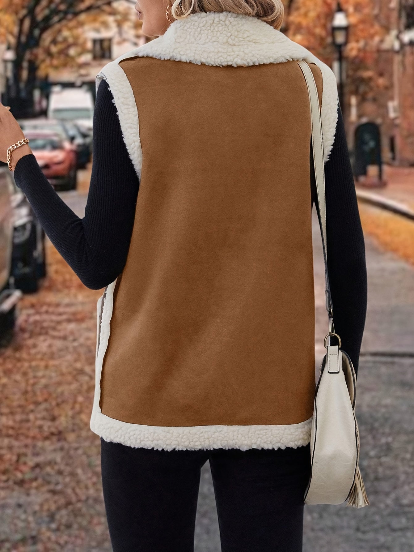 Nathalie Cassin | Shearling-Lined Suede Vest For Women