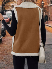 Nathalie Cassin | Shearling-Lined Suede Vest For Women