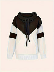 Celestine Roubaud | Color-Block Hoodie With Drawstring Hood For Women