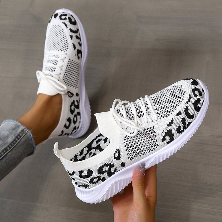 Selena Whitfield | Leopard Print Lace-Up Sneakers For Women