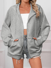 Cecilia Montrose | Textured Zip-Up Hooded Jacket For Women
