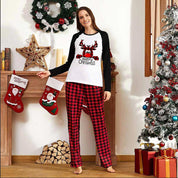 Snowy Berry | Red Plaid Reindeer Christmas Pajamas Unisex & Family