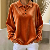 Lucille Bernard | Velvet Polo Top For Women