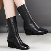 Ines Berthollet | Sleek Wedge Boots With Side Zip