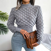 Séraphine Vidal | Textured Diamond Knit Crop Sweater For Women