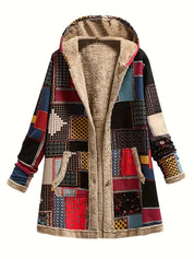 Noa Bergerac | Patchwork Hooded Longline Jacket For Women