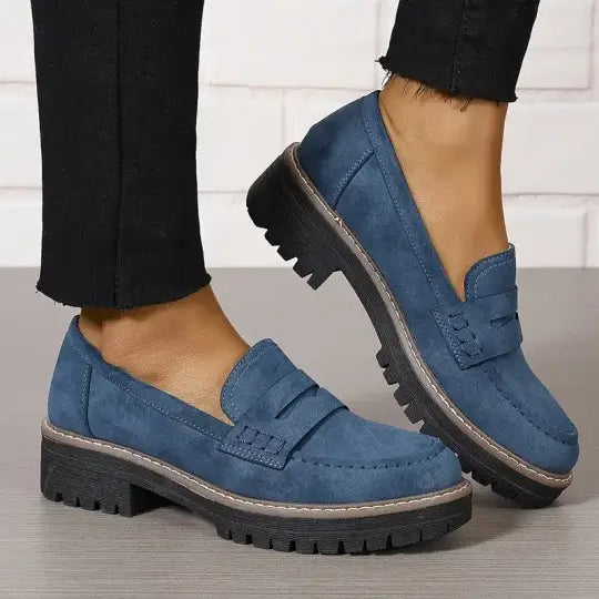 Claudette Harstone | Black Platform Loafers For Women