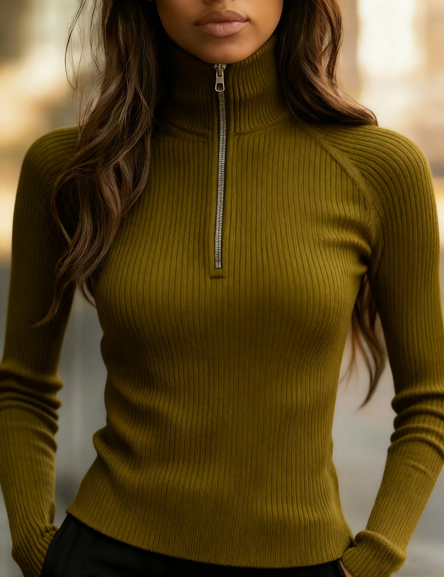 Elena Marchetti | Slim-Fit Ribbed Knit Top For Women
