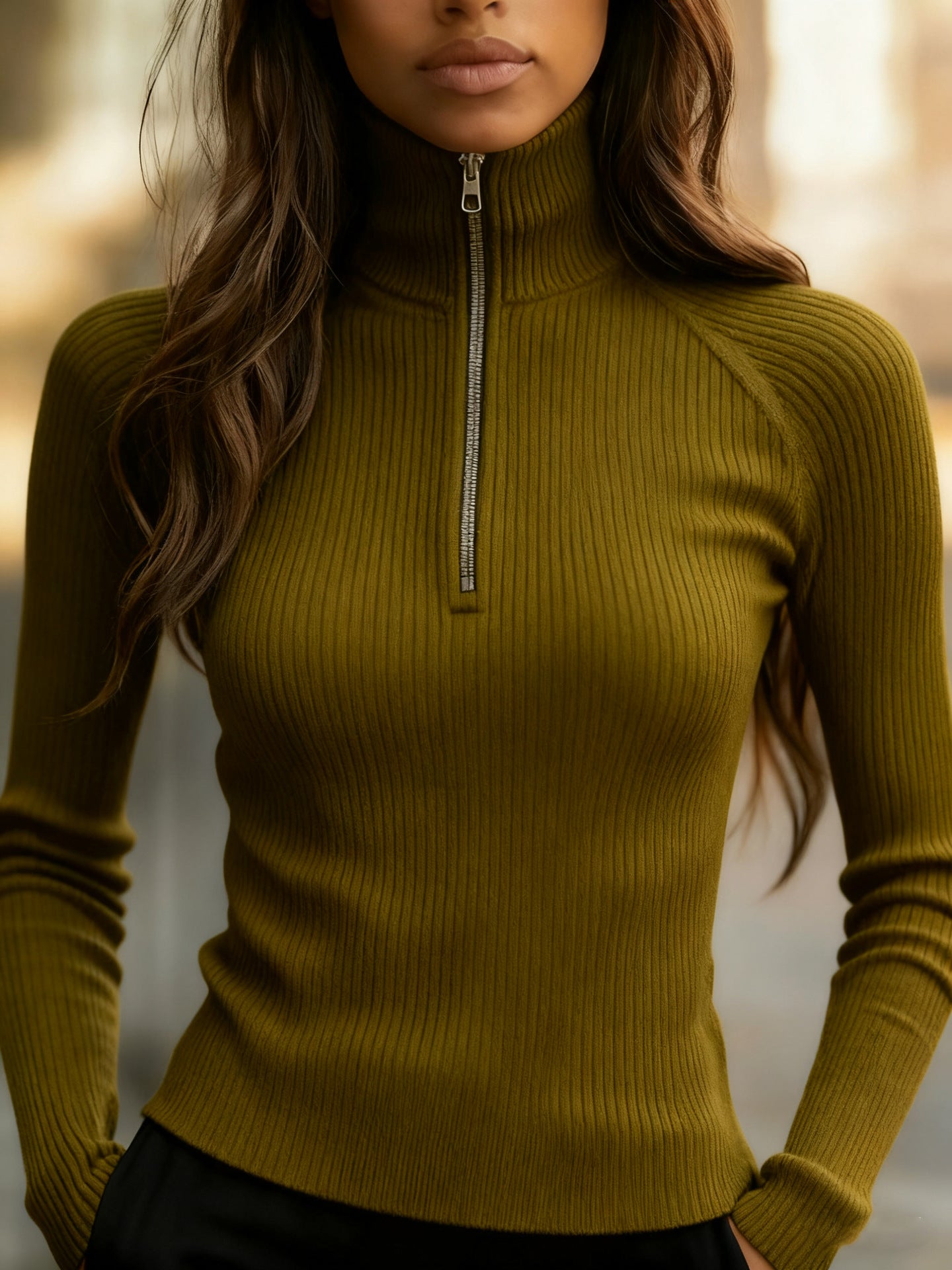Elena Marchetti | Slim-Fit Ribbed Knit Top For Women