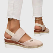 Celestine Dawnbrook | Beige Espadrille Wedge Orthopedic Sandals