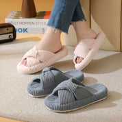 Odette Villeneuve | Cross-Strap Corduroy Slippers For Women