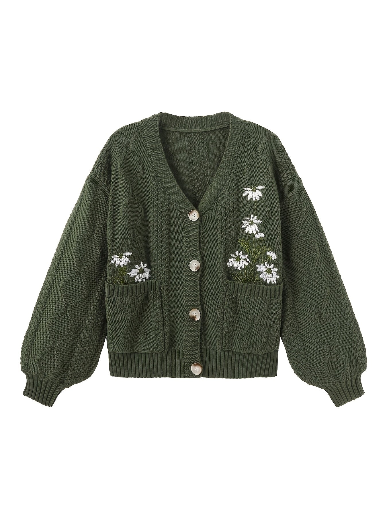 Noémie Lambert | Floral Embroidered Cardigan Sweater For Women