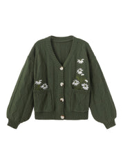 Noémie Lambert | Floral Embroidered Cardigan Sweater For Women