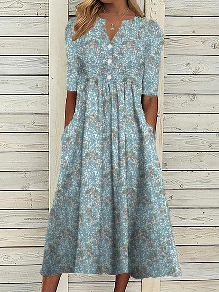 Amelie Darcourt | Floral Print Midi Dress For Women