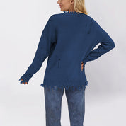 Renée Stafford | American Flag Distressed Knit Sweater For Women