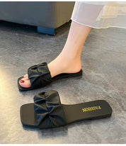 Rosalind Ferrara | Square Toe Flat Slide Sandals For Women