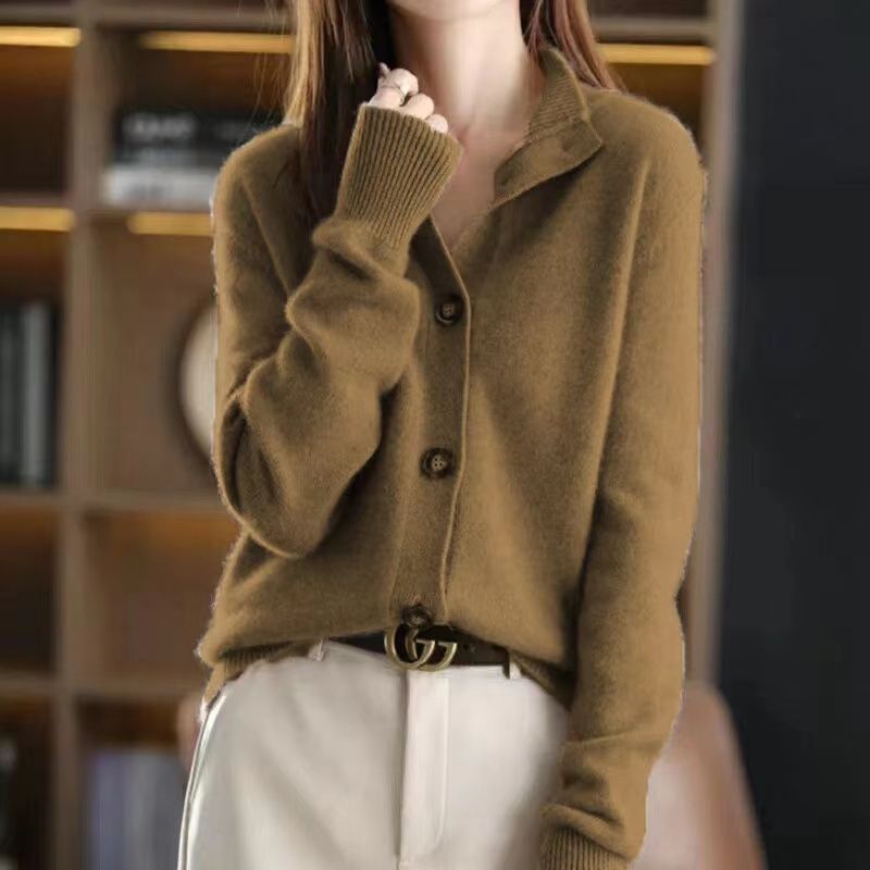 Celeste Armand | Stand Collar Knitted Cardigan Sweater For Women