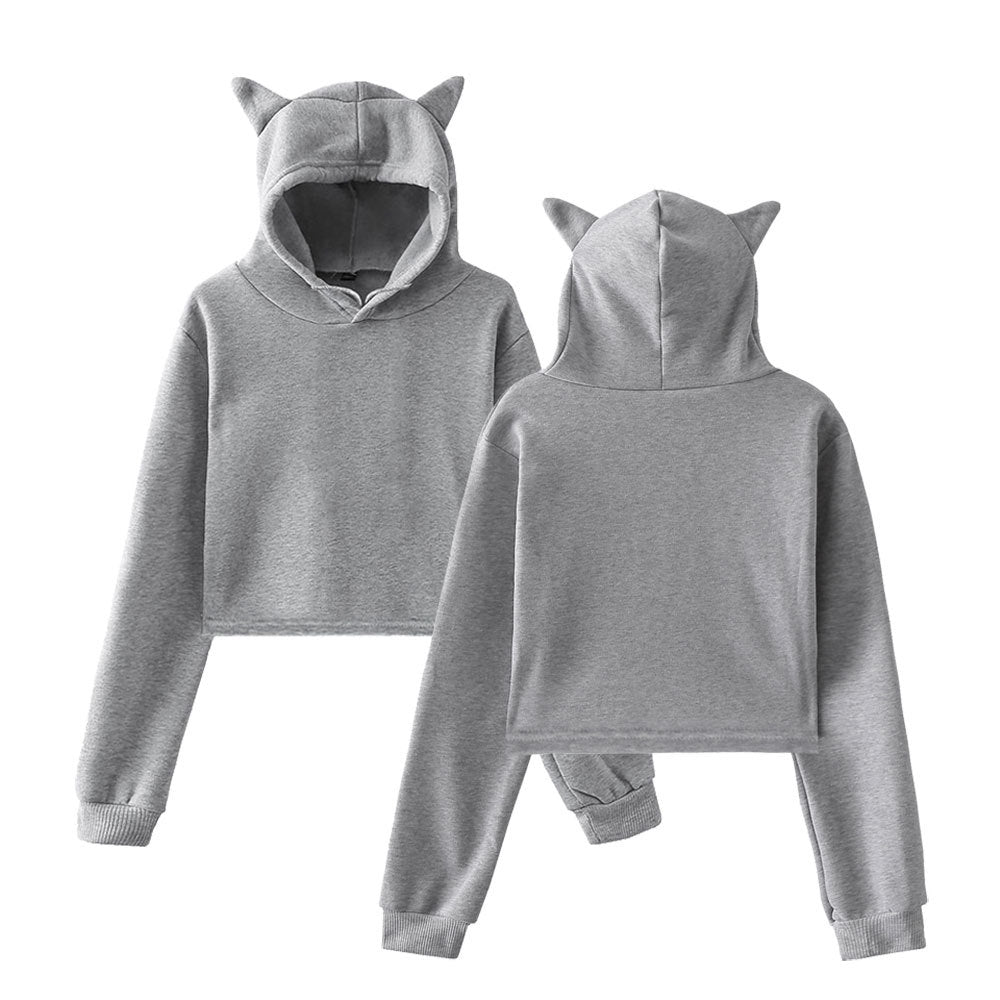 Estelle Bonnaire | Cat Ear Crop Hoodie For Women