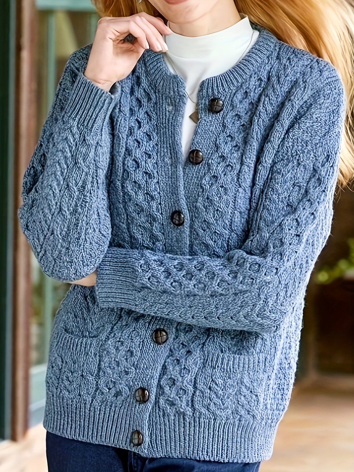 Amara Delfino | Textured Button-Front Cardigan For Women