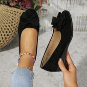 Clarisse Duvernois | Grey Bow Detail Orthopedic Ballet Flats