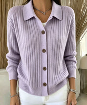 Isabella Moreau | Ribbed Knit Sweater Cardigan For Women
