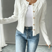 Vittoria Rossignol | Cable-Knit Button-Front Cardigan For Women