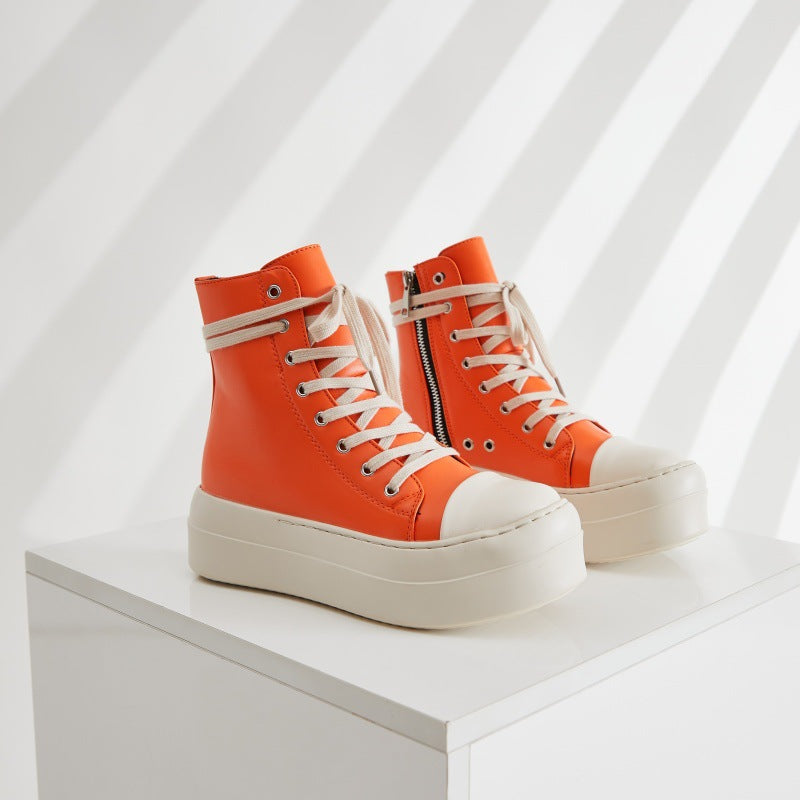 Juliette Savary | Pink Platform High-Top Sneaker Boots For Women